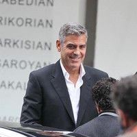 George Clooney on the set of a Mercedes Benz E300 L advert photos | Picture 78288